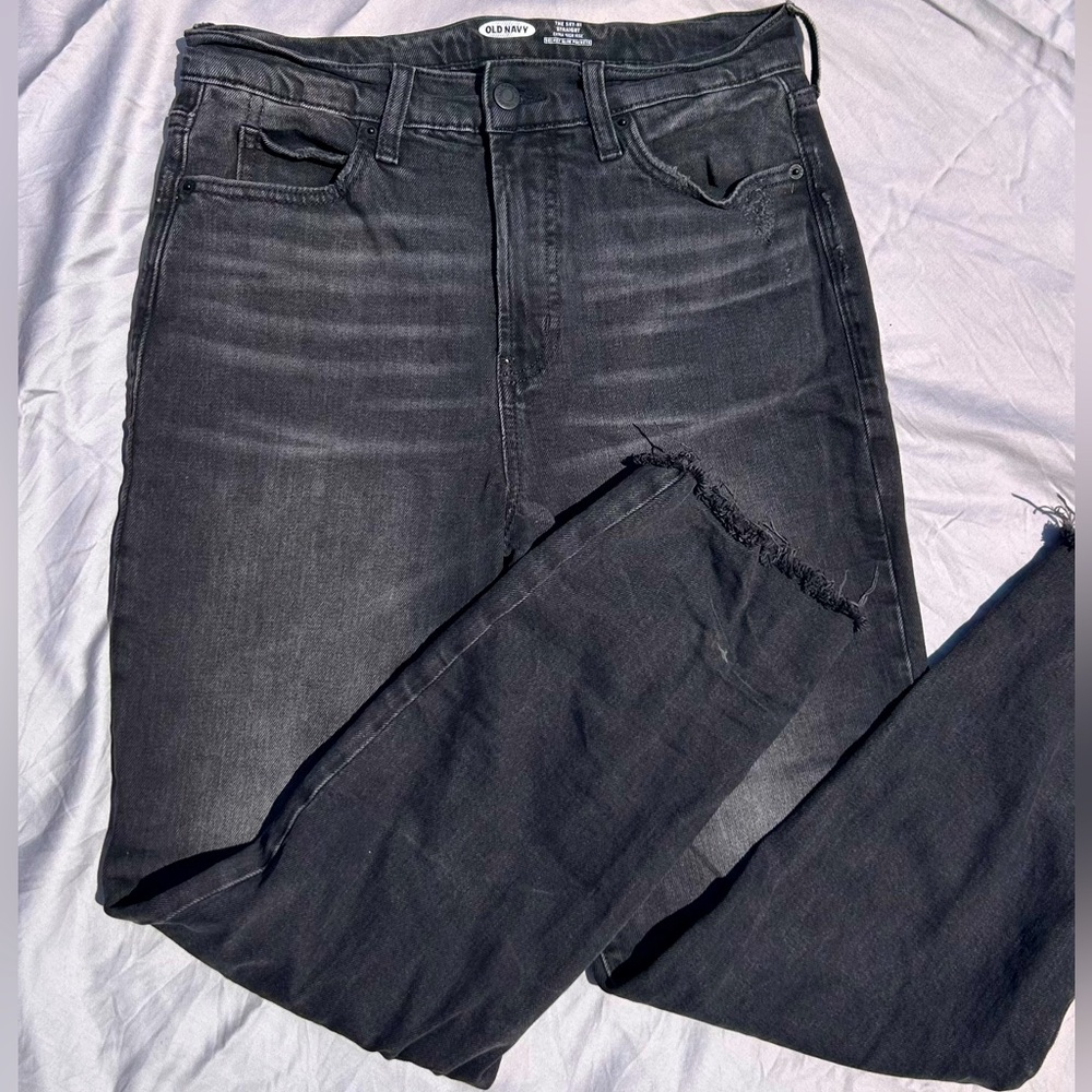Women’s Old Navy Black Denim High Rise Straight Jeans
